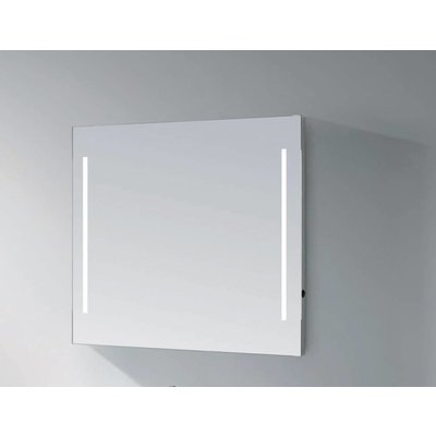 Sanitairstunthal spiegel 100 x 70 cm aluminium met indirecte verlichting aan de zijkant