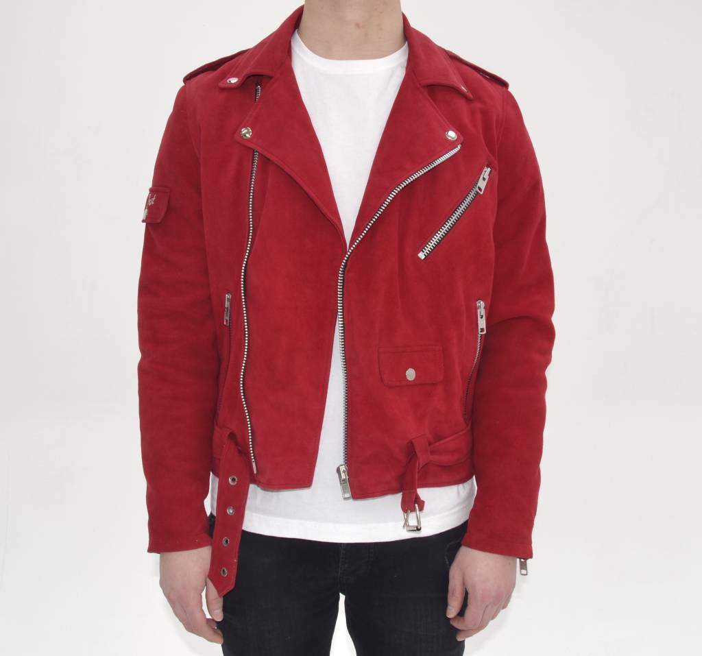 Red Suede Biker