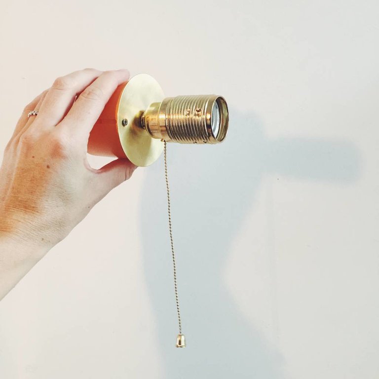 Brass E27 Lampholder / Socket with pull switch Pantoufle