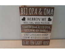 Tekstbord bij opa en oma Tekstbord bij opa en oma