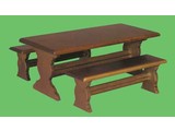 Euromini's Picknicktafel met 2 banken, noten
