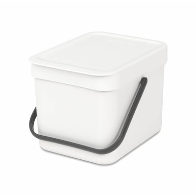 Brabantia Sort&Go afvalemmer - 6 liter - wit