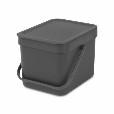 Brabantia Sort&Go afvalemmer - 6 liter - grijs