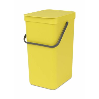 Brabantia Sort&Go afvalemmer - 16 liter - geel