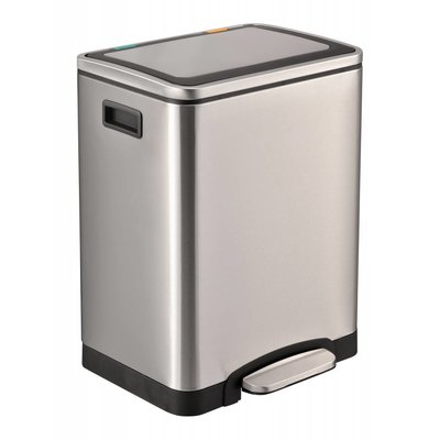 Easybin Afvalbak silver duo recycle 30 - rvs mat