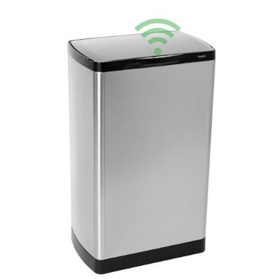 Easybin Afvalbak silver flatline 40 sensor - rvs mat
