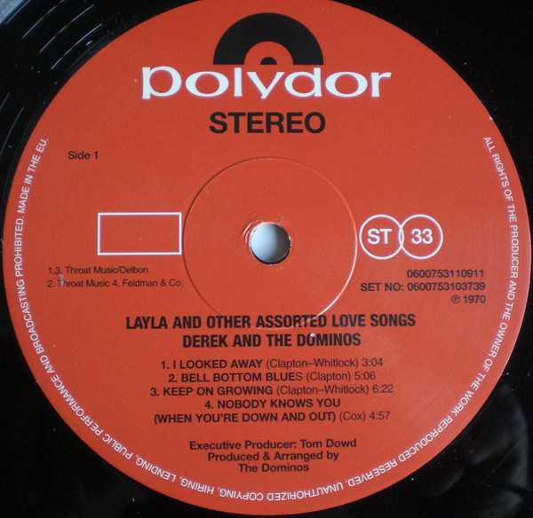 Derek and the Dominos Layla and Other Assorted Love Songs =2LP= VinylVinyl