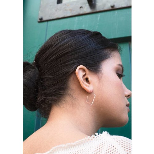 Dutch Basics Diamond Creole Earrings 'Ruit' - Rose Dutch Basics Diamond Creole Earrings 'Ruit' - Rose