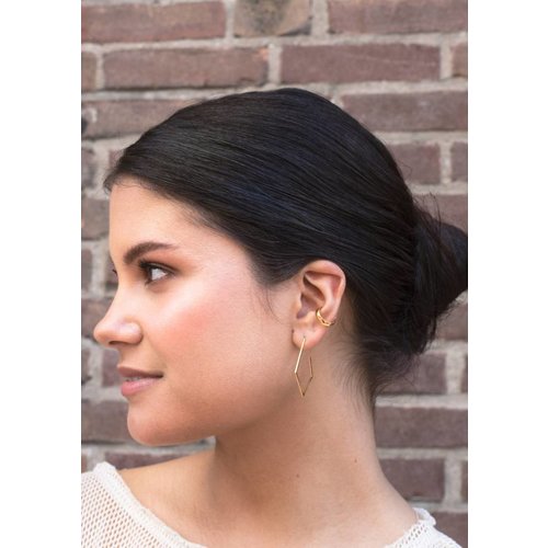 Dutch Basics Diamond Creole Earrings 'Ruit' - Gold Plated Dutch Basics Diamond Creole Earrings 'Ruit' - Gold Plated