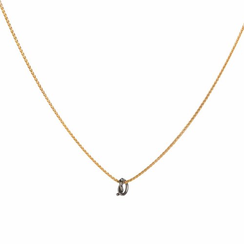 Dutch Basics The Gold Plated Knot Necklace with black knot Dutch Basics The Gold Plated Knot Necklace with black knot