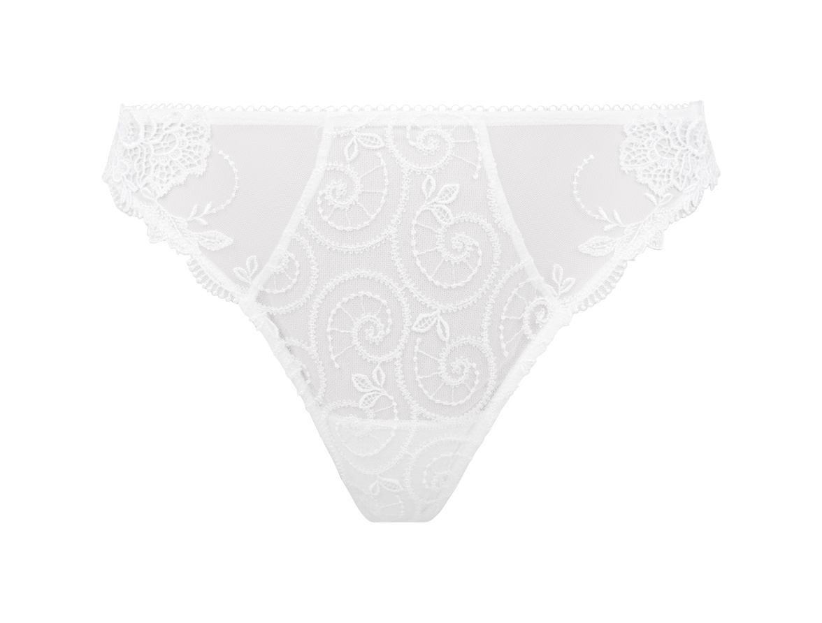 Lise Charmel Lingerie Crystal Poesie String Tanga Wit ACH0034 Italian Design Fashion Beauty