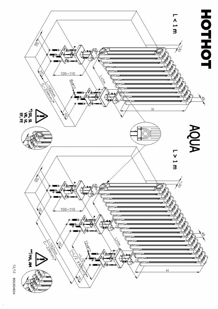 High BTU radiators High Output Column Radiators AQUA VI. HOTHOT