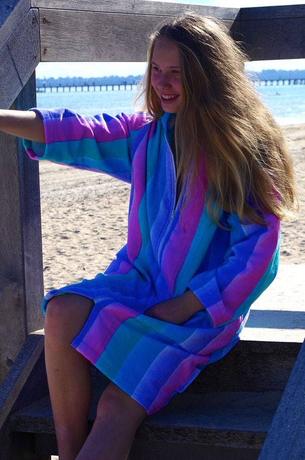 Back Beach Co Coral Fade Swim Beach Robe for women Destination Beach