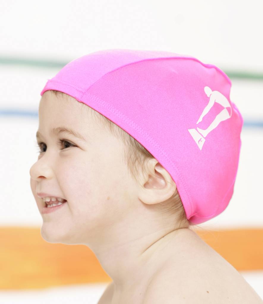 Terry Rich Australia Pink Swim Cap for kids Destination Beach