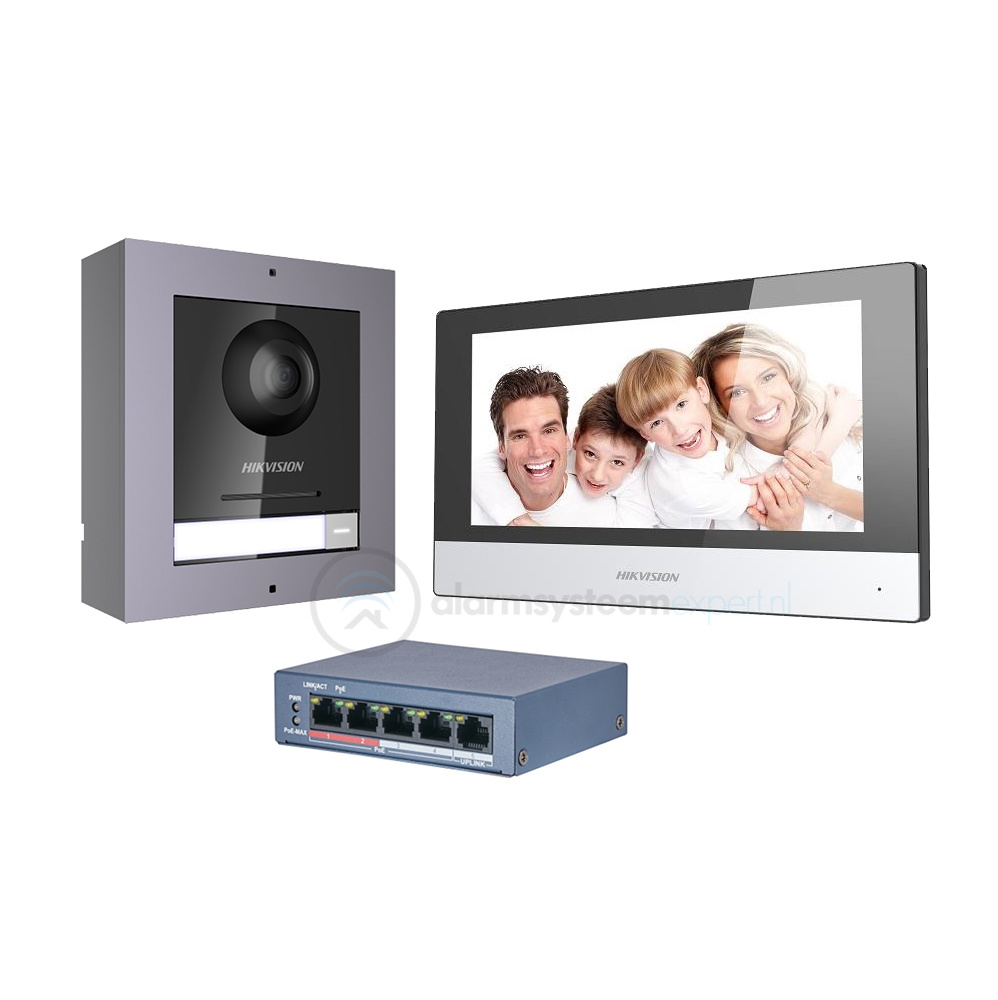 Hikvision Complete Intercom KIT With PoE Switch Alarmsysteemexpert Nl