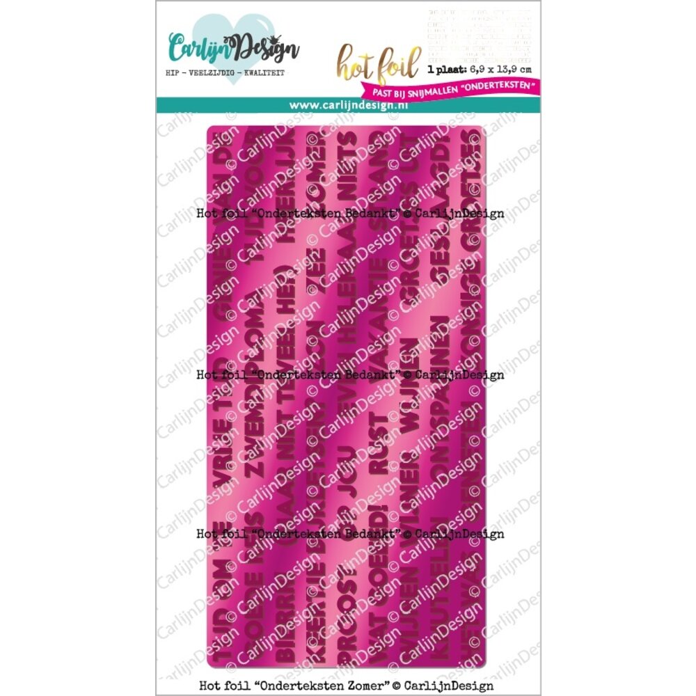 Hot Foil Plate Onderteksten Zomer CDHF Craftlines B V