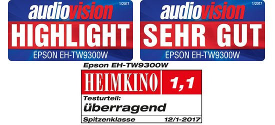 Epson TW9300W 3x ausgzeichnet worden !