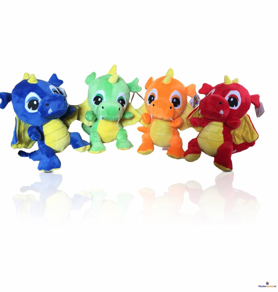 Toys Unlimited Draak 4 assorti 25cm Pluchehandel.nl