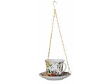 Tasse und Untertasse wie Vogelhäuschen Halter (Blumendruck sortiert)