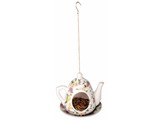 Tekande med underkop som fugl feeder holder (blomsterprint assorteret)