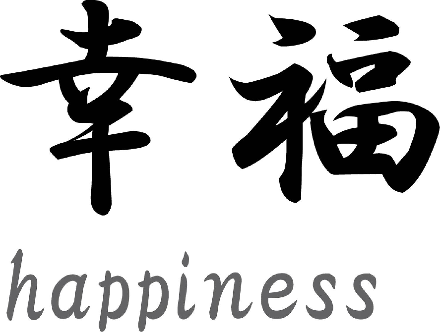 Japanse tekens \"Happiness\" - Muurstickers en muurteksten van Sweeties.nl