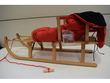 Sirch Houten Slee Davos met rugleuning/koord/zitzak 110 cm