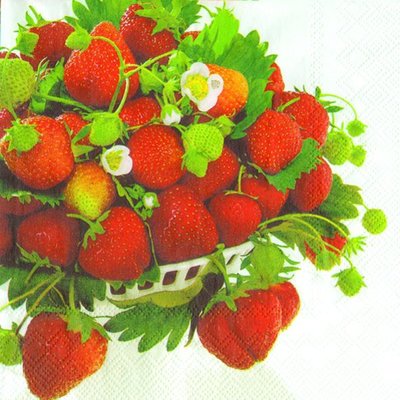 Servetten Aardbei Bowl 33 x 33 cm