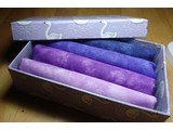 little presentbox with coördinating fabric lilac/violet/blue