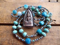 Chains of gemstone with a beautiful Buddha Lucky Charm