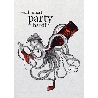 Butt Papierkram POSTKARTE work smart, party hard