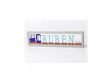 Little Letters Little Letters letterplankje 8 blokjes grijs/trein/blauw