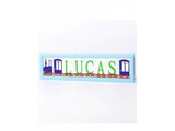 Little Letters Little Letters letterplankje 8 blokjes blauw/trein/groen
