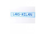 Little Letters Little Letters letterplankje 10 blokjes blauw/ruit