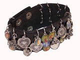 lederen band met maria-bedels, div, kleuren
