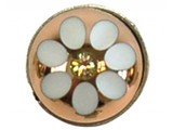 Sari Design chique button, goud met witte bloem