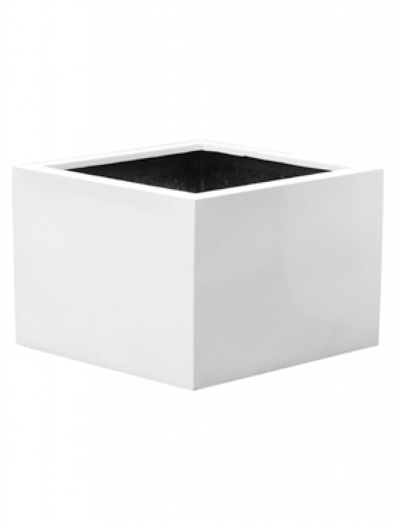 Fiberstone Jumbo Moyen haut blanc brillant - planteur élégant brillant en blanc!