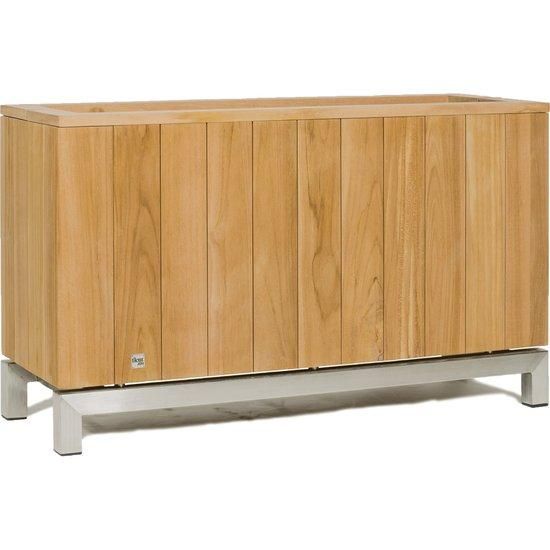 Fleurs Ami Kayu Divider Low planteur de teck pour votre bureau, maison ou jardin