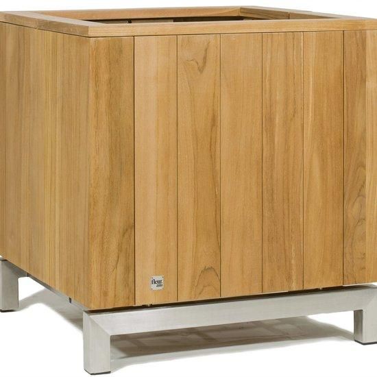 Fleurs Ami Kayu plantenbak van teak voor op uw kantoor, huis of tuin