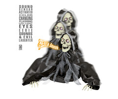 Halloween decoration moving reaper 50 cm with light and sound - Standing decoration