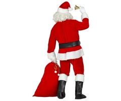Kerstman kostuum set voor volwassenen - vest, broek, riem, muts, baard, bootcovers en zak