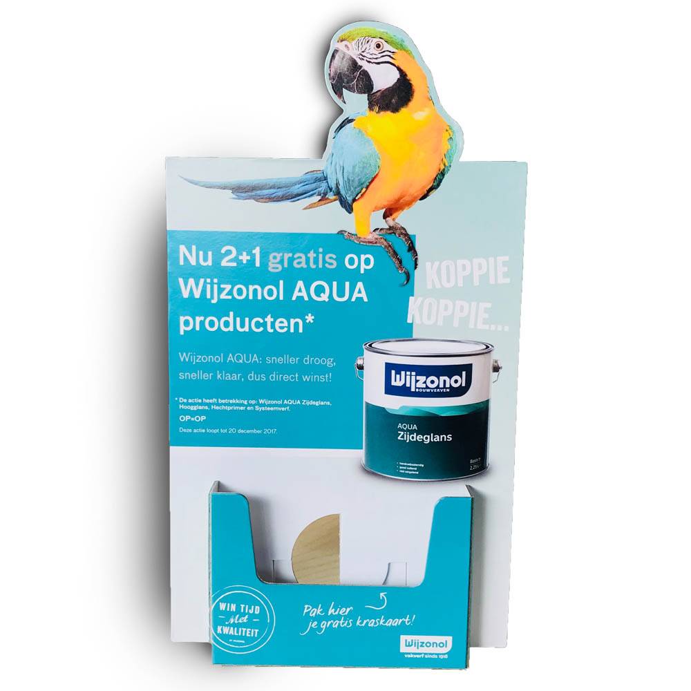 Draaidisplay A4, met folderbakje A5 staand