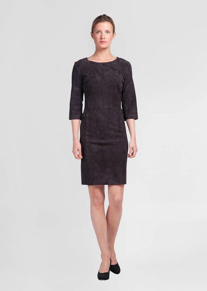 ZINGA Leather Leder-Etuikleid Dunkelblau Velours | AVA 4200 ZINGA Leather Leder-Etuikleid Dunkelblau Velours | AVA 4200