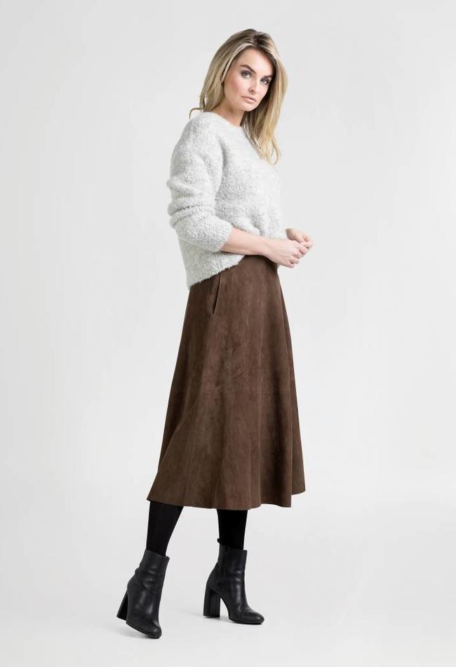 Brown suede skirt, A-line | 239 