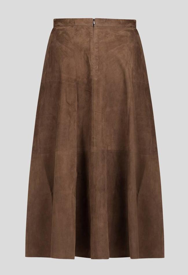 ZINGA Leather Real leather, suede long skirt woman brown | Rosa 2116