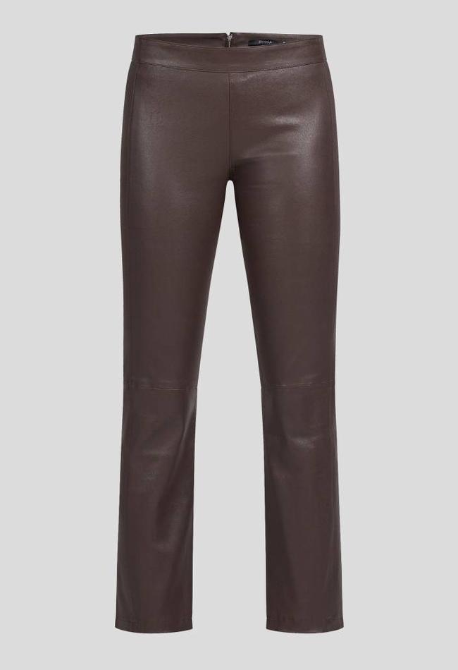 ZINGA Leather Leder Cropped Pants Damen in Braun aus Glattleder | BIRKEN 6116