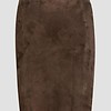 ZINGA Leather Echt leer, suede kokerrok dames bruin | Coco 4116