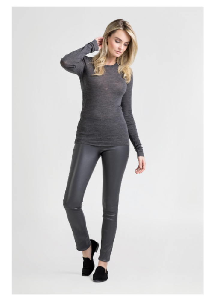 ZINGA Leather Real leather legging women dark gray | Uma 6350 ZINGA Leather Real leather legging women dark gray | Uma 6350