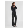 ZINGA Leather Discover Model Flo: handcrafted leather bootcut trousers made from soft, flexible stretch lamb leather. Featuring a feminine fit, luxurious finish and timeless style. Explore the collection.