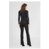 ZINGA Leather Discover Model Flo: handcrafted leather bootcut trousers made from soft, flexible stretch lamb leather. Featuring a feminine fit, luxurious finish and timeless style. Explore the collection.