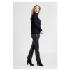 ZINGA Leather Damen-Lederhose Cropped Straight Leg in Schwarz | LINA 6999